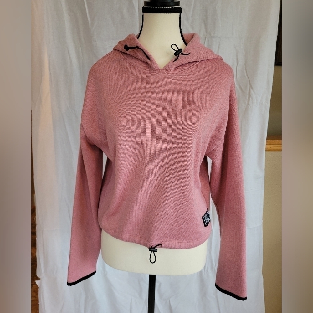 PINK by Victoria's Secret pink toggle hooded crop pullover XS